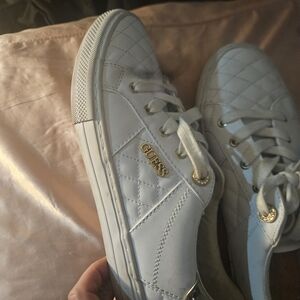 GUESS Women's White Quilted Sneakers